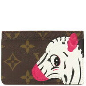 Louis Vuitton Porte Carte Wallet Wallet Brown Green Zebra Business